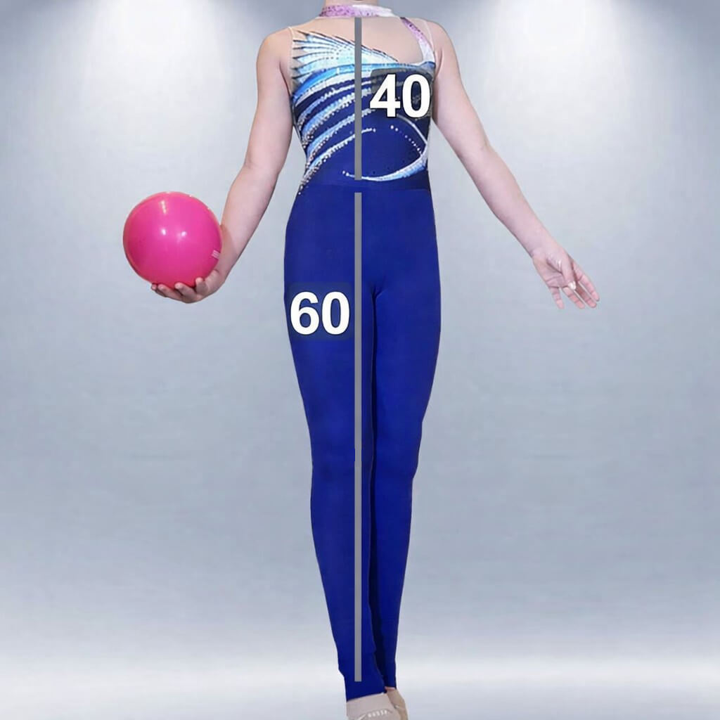 Aplicación Regla 60/40 Diseño. Maillot Gimnasia Rítmica